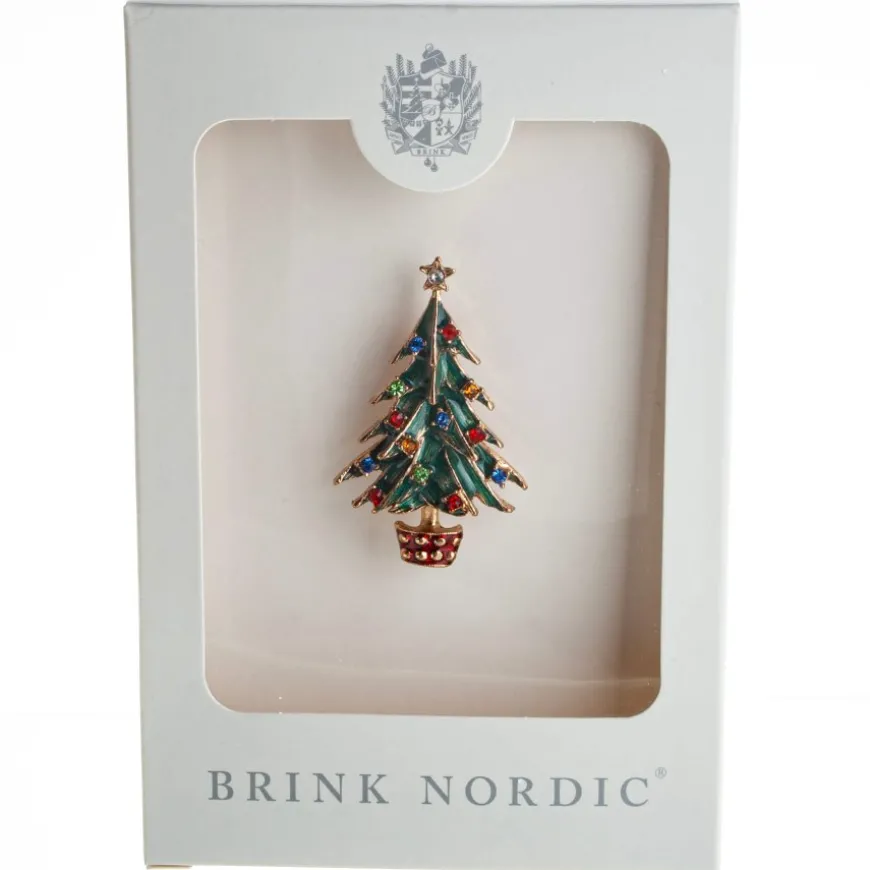 BROCHE 5 CM JULETRÆ MULTI