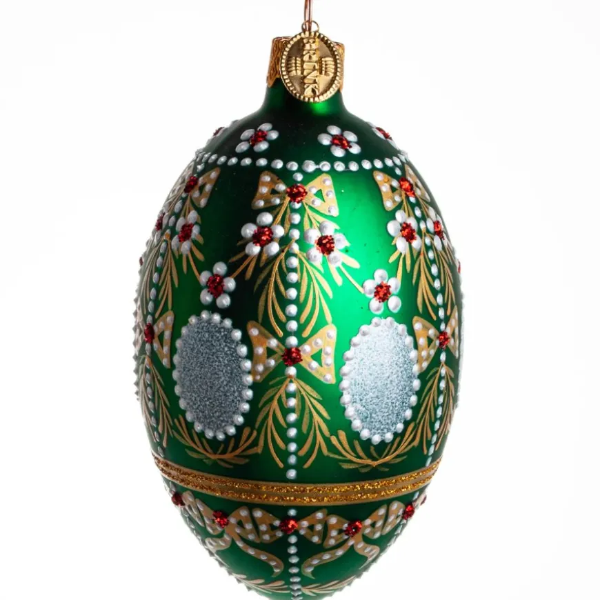 ÆG GUSTAVIANSK EMPIRE 10 CM GRØN MAT