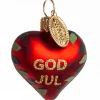 HJERTE GOD JUL 4 CM  RØDT