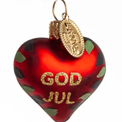 HJERTE GOD JUL 4 CM RØDT