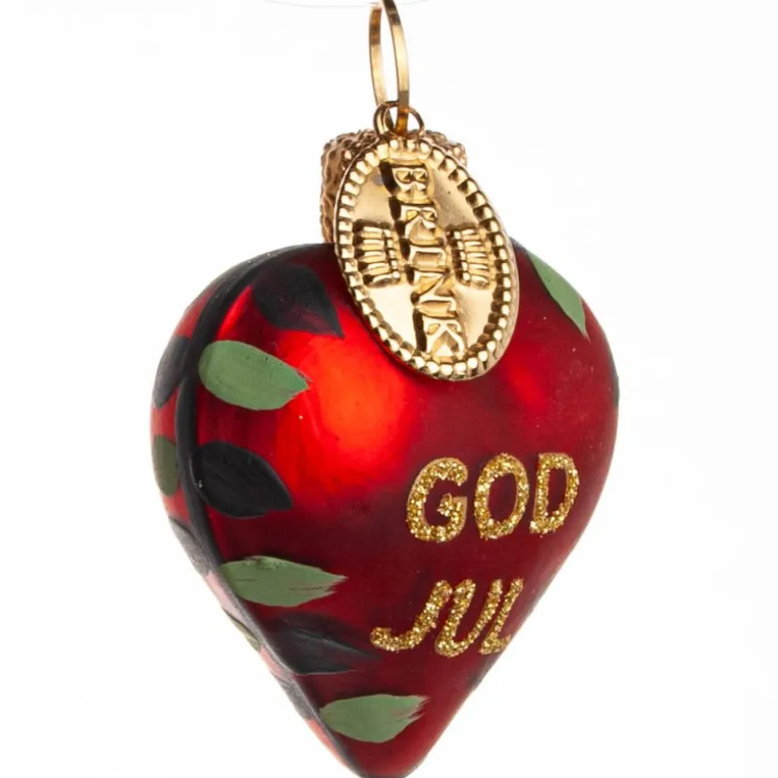 HJERTE GOD JUL 4 CM RØDT