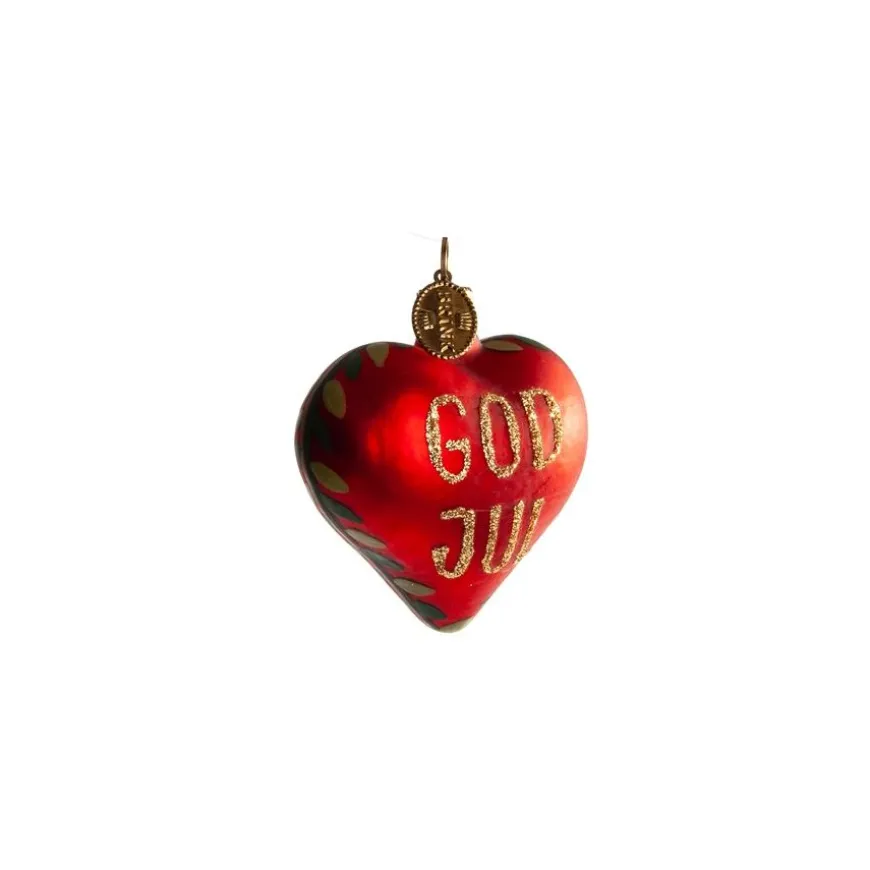 HJERTE GOD JUL 5 CM RØDT