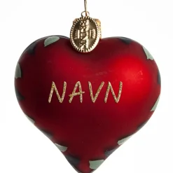 HJERTE NAVN 5 CM RØDT