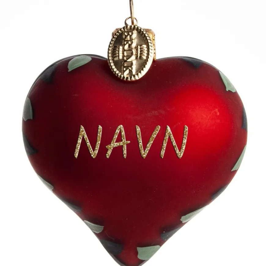HJERTE NAVN 5 CM RØDT
