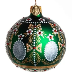 KUGLE GUSTAVIANSK EMPIRE 8 CM GRØN MAT