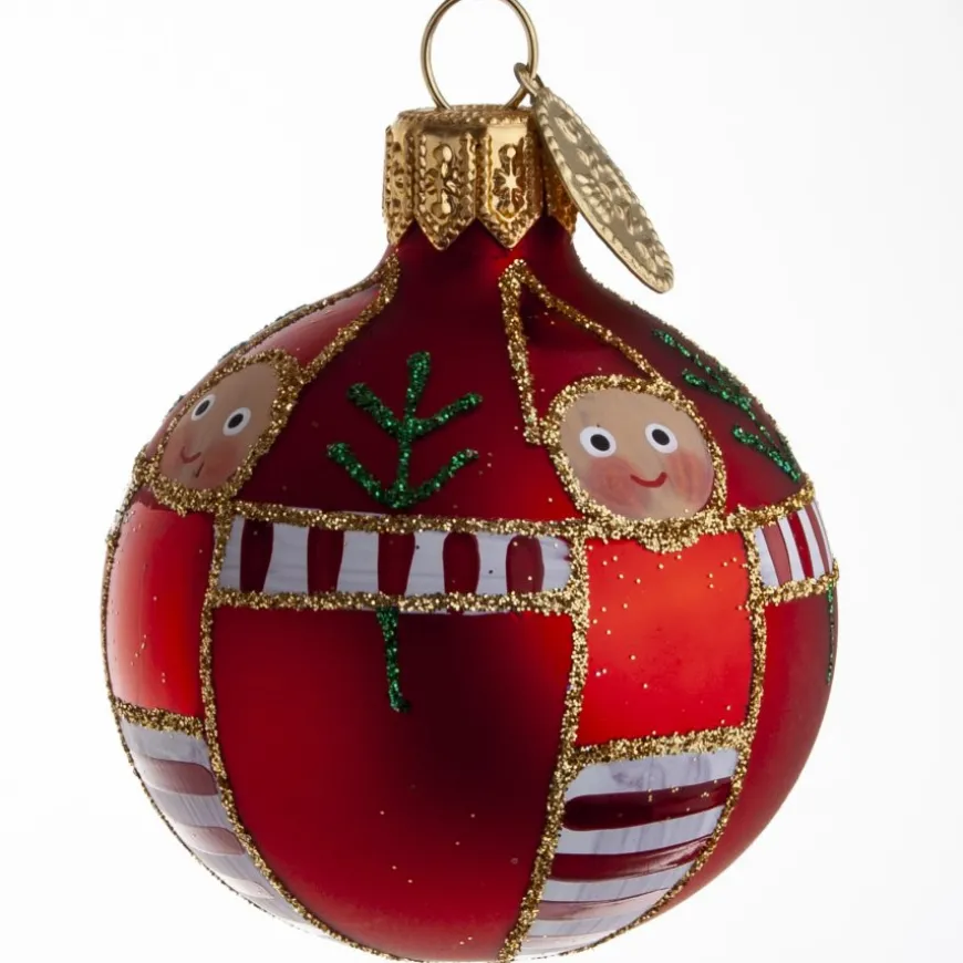 KUGLE NISSE 5 CM RØD